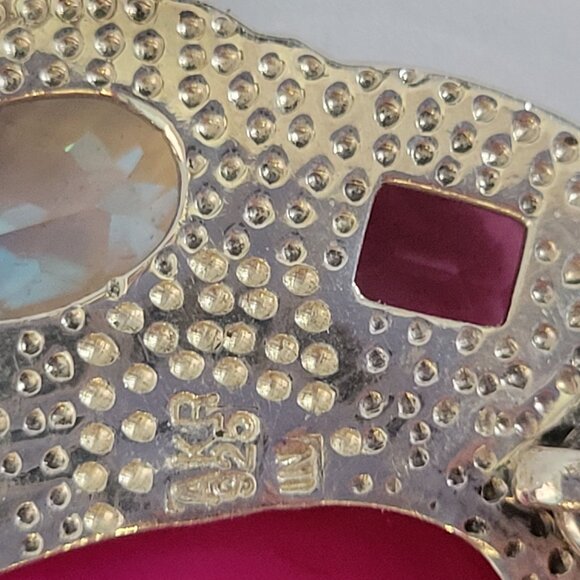 Handcrafted AKR Amy Kahn Russell Sterling Silver Multicolor Gemstone Bracelet - Picture 5 of 8